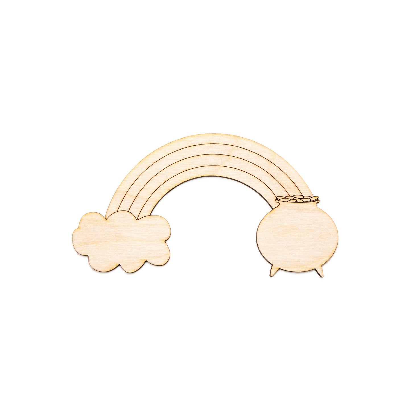 Rainbow With Pot Of Gold-Wood Cutout-St. Patrick's Day Decor-Various Sizes-Rainbow Decor-DIY Rainbow Crafts-Two Design Option-Holiday Decor