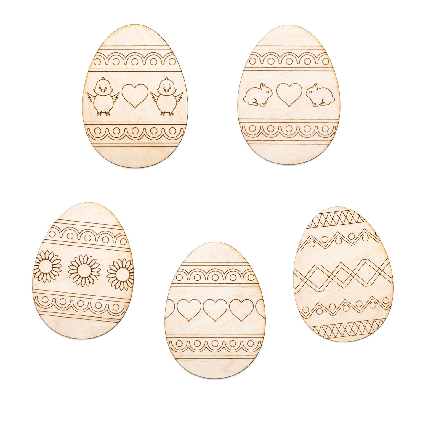 Decorative Easter Eggs-Wood Cutout-Detailed Egg Designs-Five Design Options-Various Sizes-Easter Egg Decor-Intricate Line Etch Designs