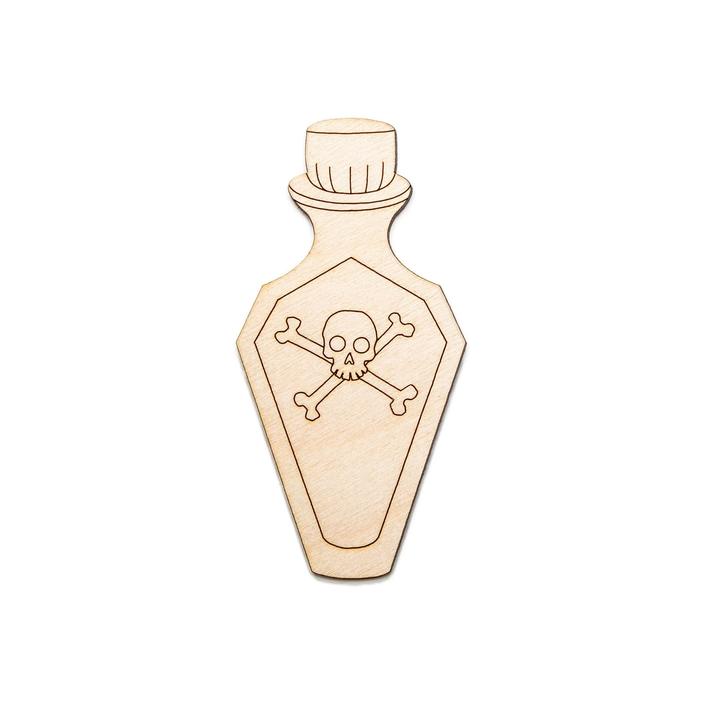 Skull & Crossbones Bottle-Wood Cutout-Witchy Theme Decor-Various Sizes-Halloween Decor-Gothic Decor-Spooky Party Favors-Magic Theme Decor