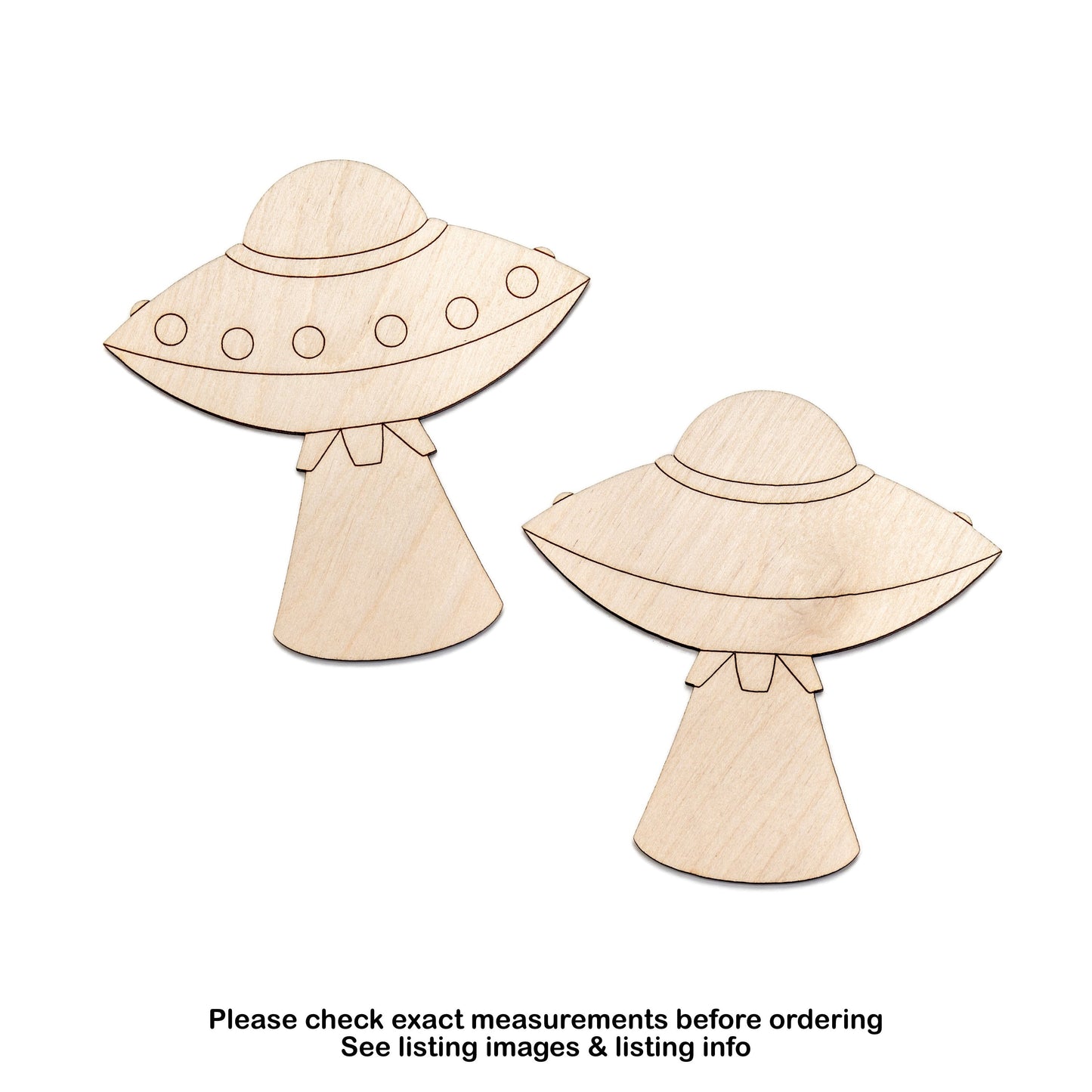 UFO Space Ship With Beam-Wood Cutout-Alien Ship-Various Sizes-DIY Crafts-Unfinished Wood-Sci-Fi Theme Decor-Extraterrestrial Wood Decor