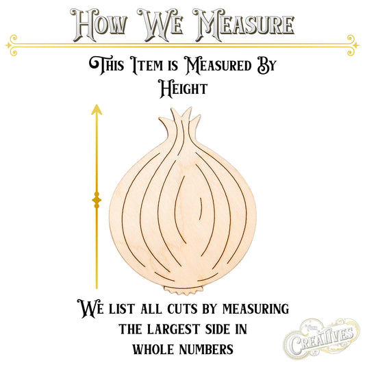 Onion Wood Cutout - Laser Cut Unfinished Craft Shape - Multiple Sizes