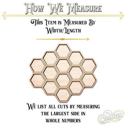 Honeycomb Two Layer Wood Cutout - Laser Cut Unfinished Craft Shape - Multiple Sizes