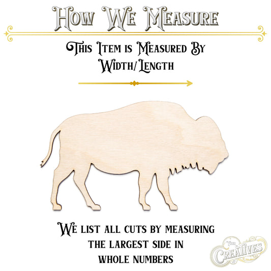 Bison Blank Wood Cutout - Laser Cut Unfinished Craft Shape - Multiple Sizes