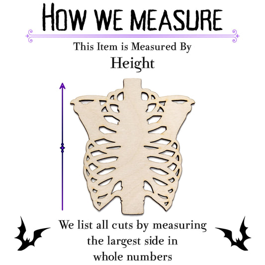 Ribcage Blank Wood Cutout - Laser Cut Unfinished Craft Shape - Multiple Sizes