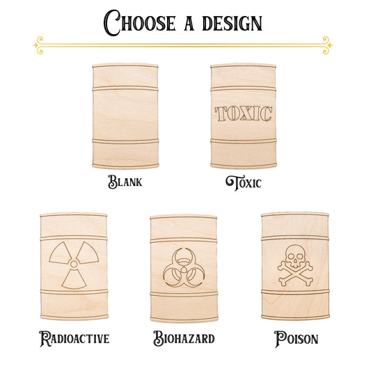 Industrial Barrel Detailed Wood Cutout - Laser Cut Unfinished Craft Shape - Multiple Sizes