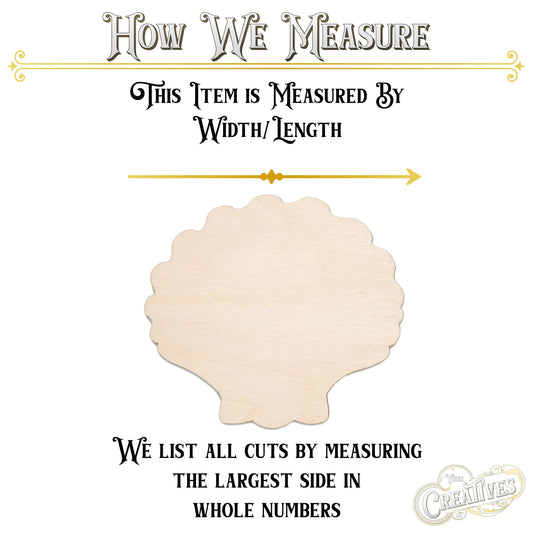 Clam Shell Blank Wood Cutout - Laser Cut Unfinished Craft Shape - Multiple Sizes