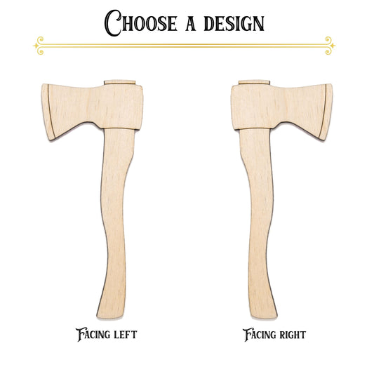 Axe Wood Cutout - Laser Cut Unfinished Craft Shape - Multiple Sizes