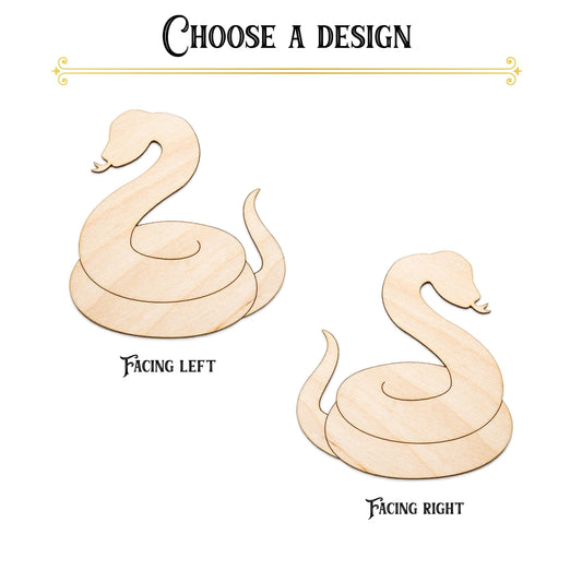 Coiled Snake Blank Wood Cutout - Laser Cut Unfinished Craft Shape - Multiple Sizes