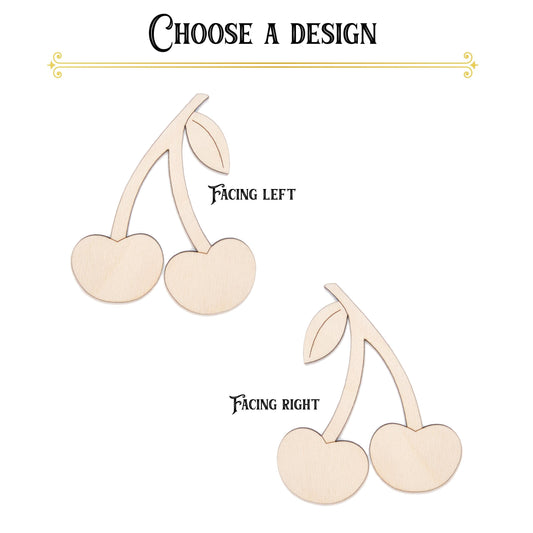Cherries Blank Wood Cutout - Laser Cut Unfinished Craft Shape - Multiple Sizes