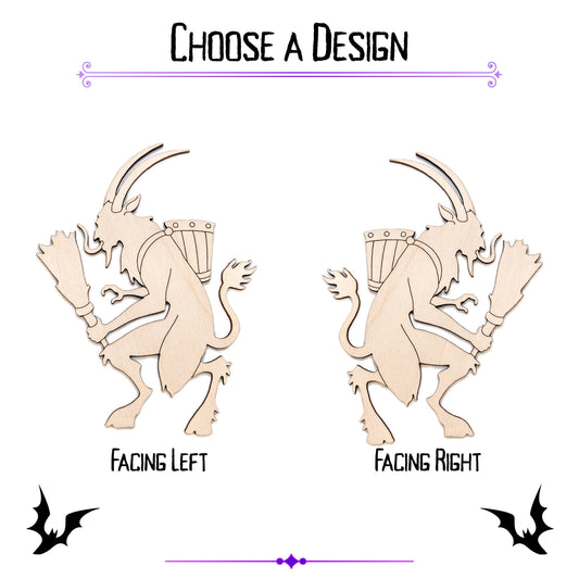 Krampus Wood Cutout - Laser Cut Unfinished Craft Shape - Multiple Sizes