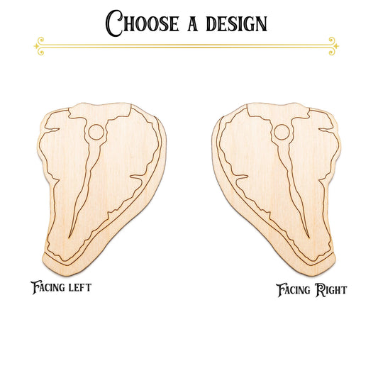 Steak Wood Cutout - Laser Cut Unfinished Craft Shape - Multiple Sizes