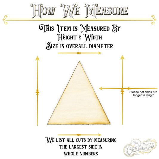 Triangle Blank Wood Cutout - Laser Cut Unfinished Craft Shape - Multiple Sizes