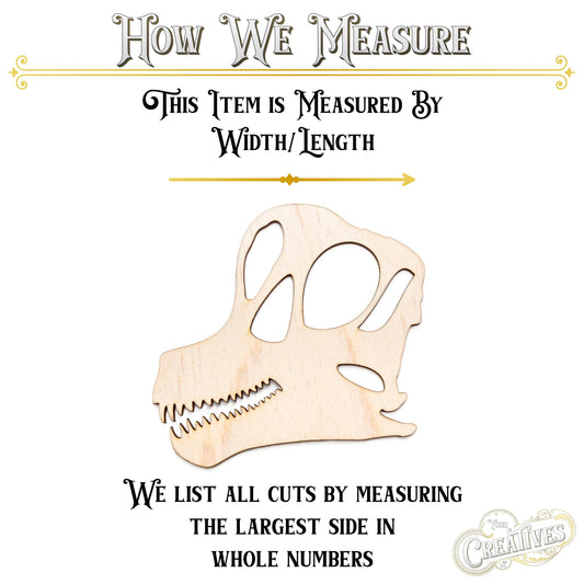 Brachiosaurus Skull Blank Wood Cutout - Laser Cut Unfinished Craft Shape - Multiple Sizes