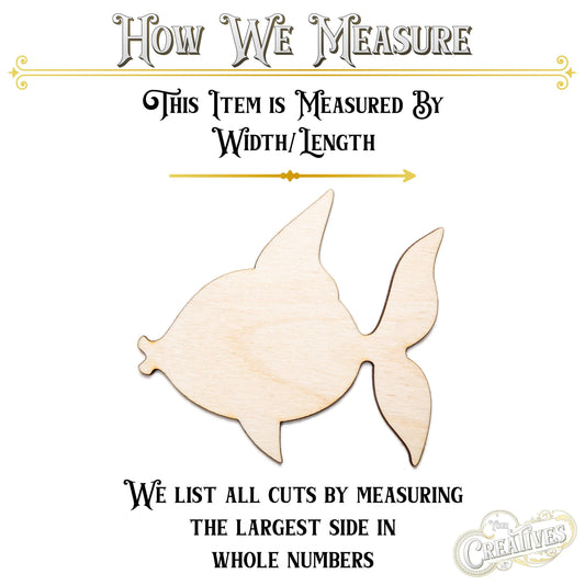Angel Fish Blank Wood Cutout - Laser Cut Unfinished Craft Shape - Multiple Sizes