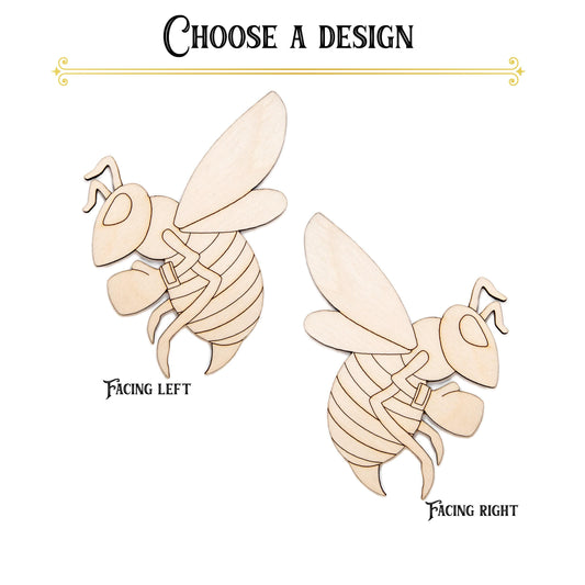 Bee Boxing Detailed Wood Cutout - Laser Cut Unfinished Craft Shape - Multiple Sizes