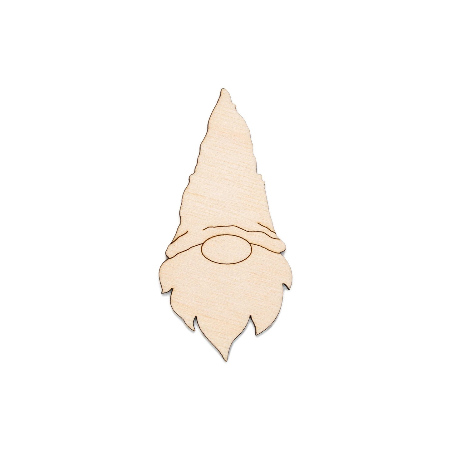 Gnome Head Wood Cutout - Laser Cut Unfinished Craft Shape - Multiple Sizes