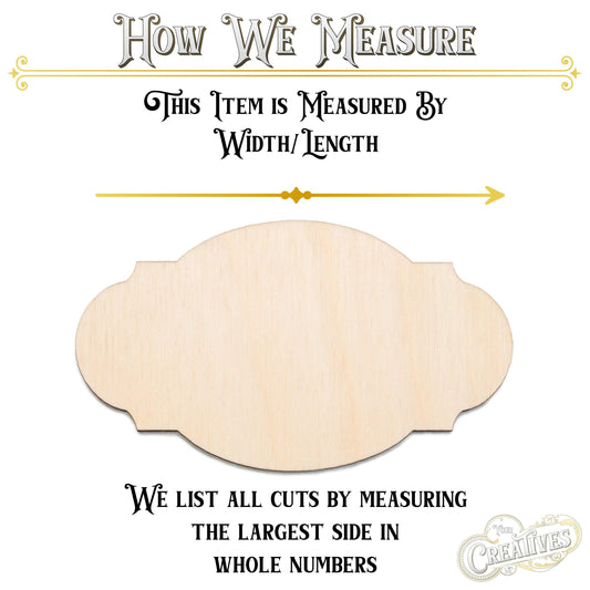 Oval Retro Plaque Wood Cutout - Laser Cut Unfinished Craft Shape - Multiple Sizes