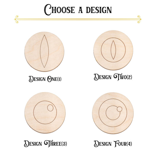 Round Creature Eyes Detailed Wood Cutout - Laser Cut Unfinished Craft Shape - Multiple Sizes