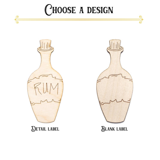 Rum Bottle Wood Cutout - Laser Cut Unfinished Craft Shape - Multiple Sizes