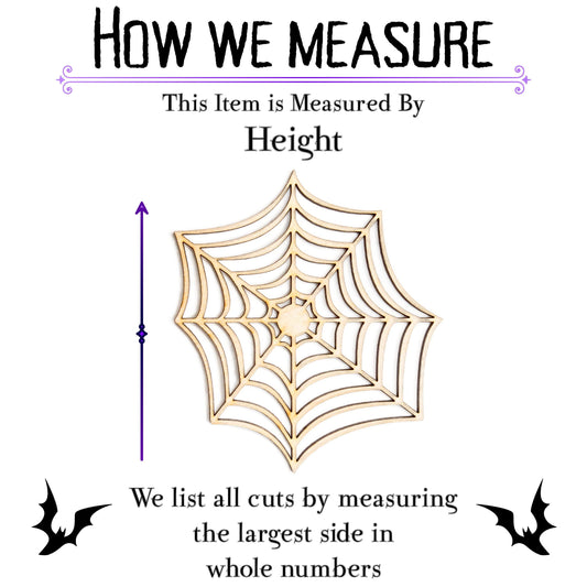 Spiderweb Wood Cutout - Laser Cut Unfinished Craft Shape - Multiple Sizes