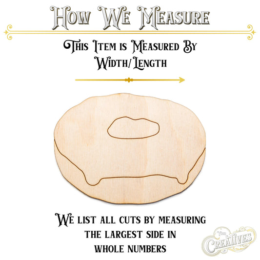 Donut Plain Side View Wood Cutout - Laser Cut Unfinished Craft Shape - Multiple Sizes