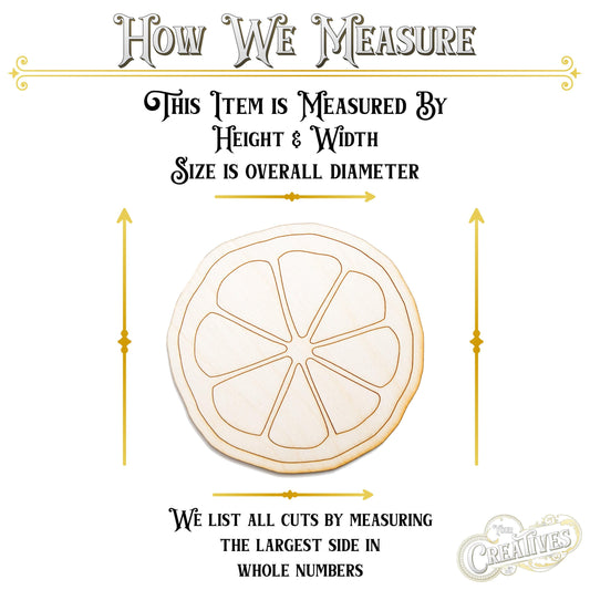 Citrus Slice Wood Cutout - Laser Cut Unfinished Craft Shape - Multiple Sizes