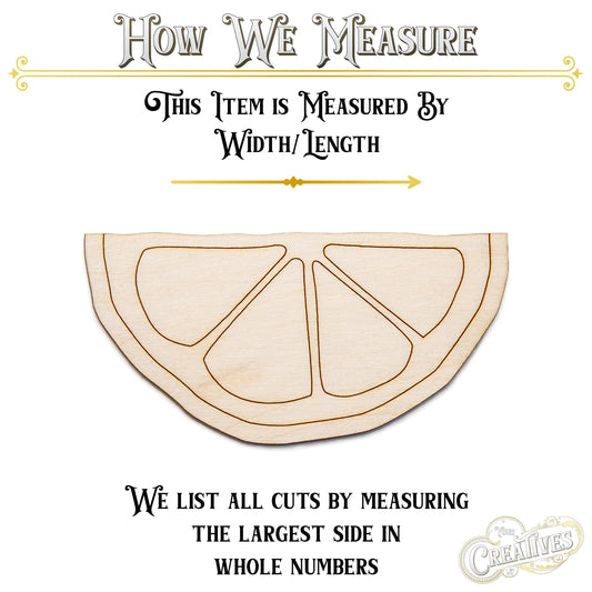 Citrus Half Slice Wood Cutout - Laser Cut Unfinished Craft Shape - Multiple Sizes