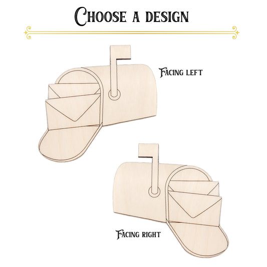 Mailbox Open Wood Cutout - Laser Cut Unfinished Craft Shape - Multiple Sizes