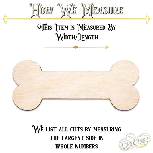 Dog Bone Wood Cutout - Laser Cut Unfinished Craft Shape - Multiple Sizes