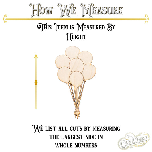 Balloon Bouquet Wood Cutout - Laser Cut Unfinished Craft Shape - Multiple Sizes