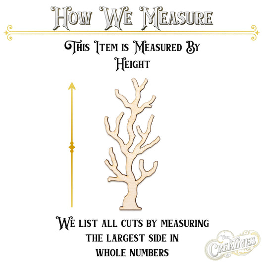 Tall Branch Coral Wood Cutout - Laser Cut Unfinished Craft Shape - Multiple Sizes