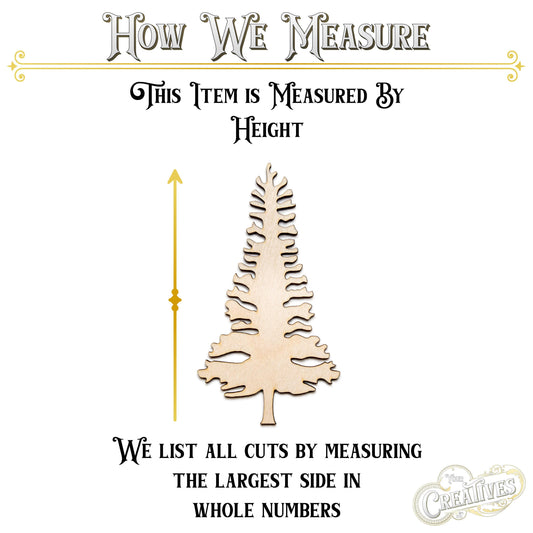 Longpole Pine Tree Wood Cutout - Laser Cut Unfinished Craft Shape - Multiple Sizes