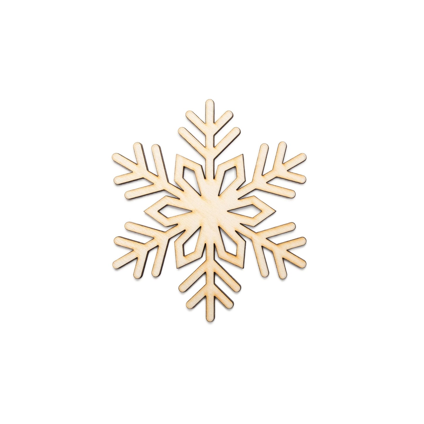 Snowflake Wood Cutout - Laser Cut Unfinished Craft Shape - Multiple Sizes
