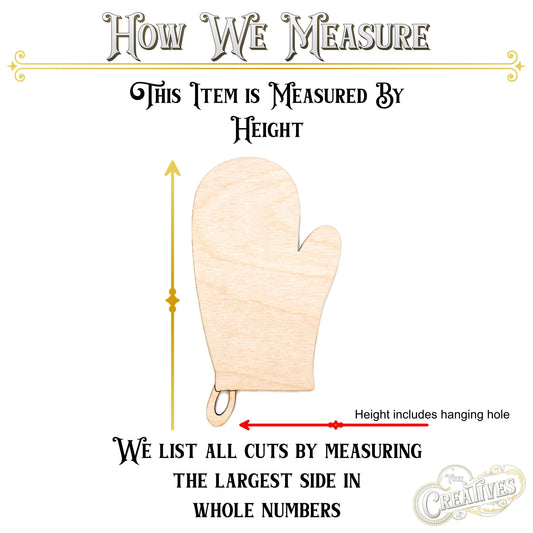 Oven Mitt Blank Wood Cutout - Laser Cut Unfinished Craft Shape - Multiple Sizes