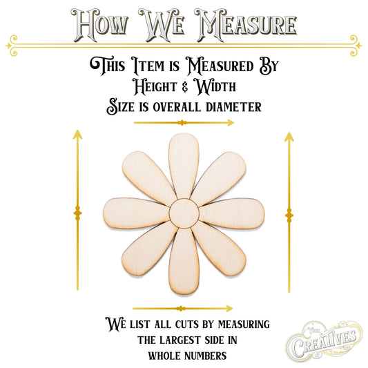 Cute Daisy Wood Cutout - Laser Cut Unfinished Craft Shape - Multiple Sizes