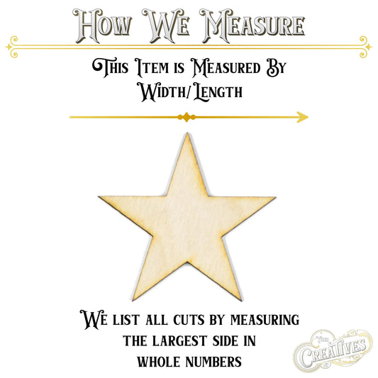 Star Blank Wood Cutout - Laser Cut Unfinished Craft Shape - Multiple Sizes