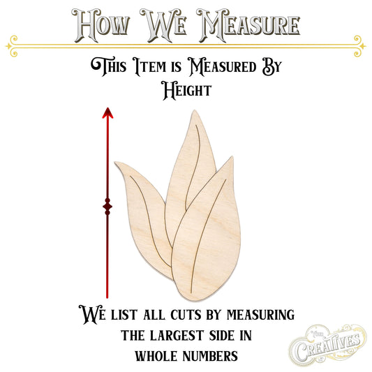 Leaves Bunch Wood Cutout - Laser Cut Unfinished Craft Shape - Multiple Sizes