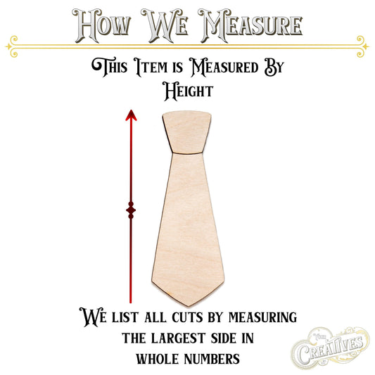 Tie Wood Cutout - Laser Cut Unfinished Craft Shape - Multiple Sizes