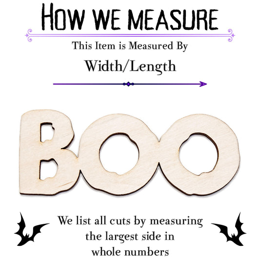 Boo Word Wood Cutout - Laser Cut Unfinished Craft Shape - Multiple Sizes
