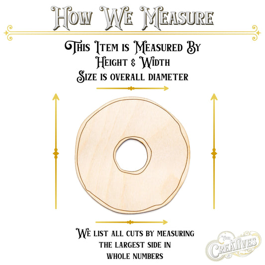 Donut Plain Blank Wood Cutout - Laser Cut Unfinished Craft Shape - Multiple Sizes