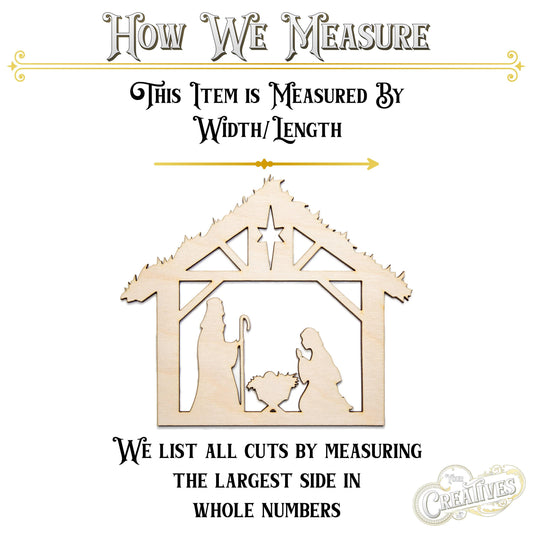Nativity Scene Wood Cutout - Laser Cut Unfinished Craft Shape - Multiple Sizes