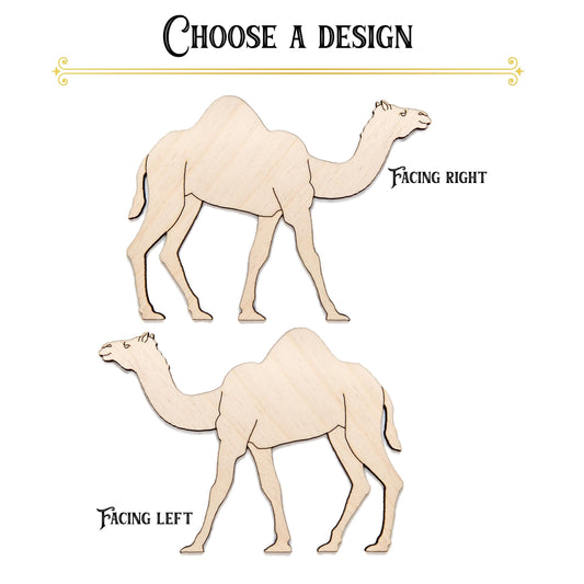 Camel Detailed Wood Cutout - Laser Cut Unfinished Craft Shape - Multiple Sizes