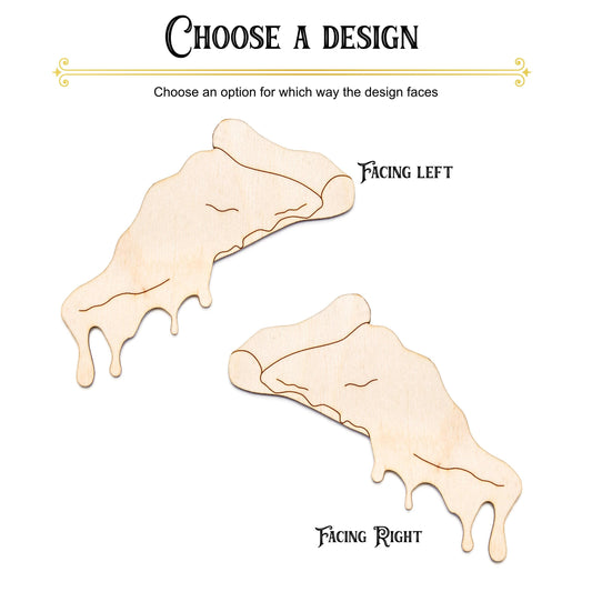 Pizza Slice Wood Cutout - Laser Cut Unfinished Craft Shape - Multiple Sizes