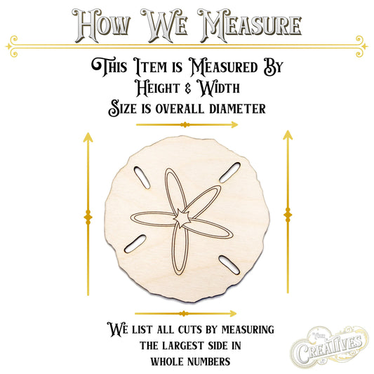 Sand Dollar Wood Cutout - Laser Cut Unfinished Craft Shape - Multiple Sizes