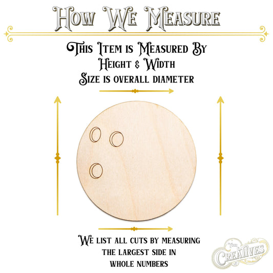 Bowling Ball Wood Cutout - Laser Cut Unfinished Craft Shape - Multiple Sizes