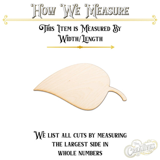 Leaf Wood Cutout - Laser Cut Unfinished Craft Shape - Multiple Sizes