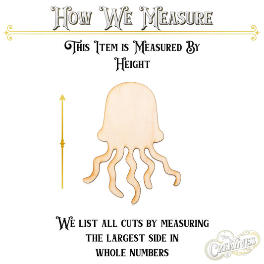 Jellyfish Blank Wood Cutout - Laser Cut Unfinished Craft Shape - Multiple Sizes