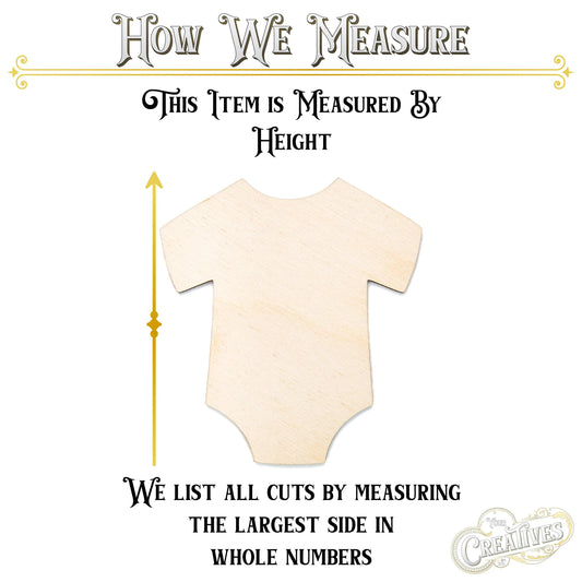 Baby Bodysuit Blank Wood Cutout - Laser Cut Unfinished Craft Shape - Multiple Sizes
