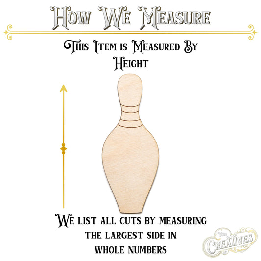 Bowling Pin Wood Cutout - Laser Cut Unfinished Craft Shape - Multiple Sizes