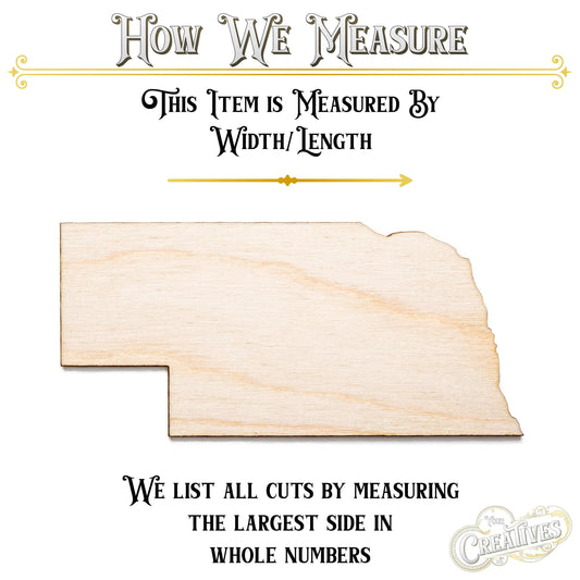 Nebraska State Wood Cutout - Laser Cut Unfinished Craft Shape - Multiple Sizes